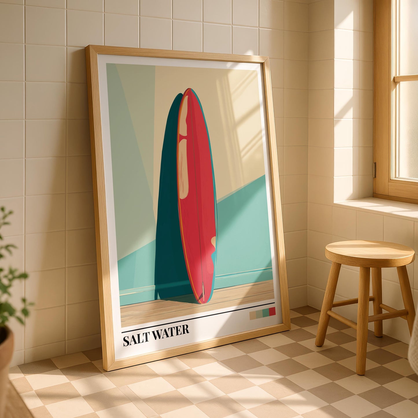 Bathroom Wall Art | Beach Surfboard Bathroom Art