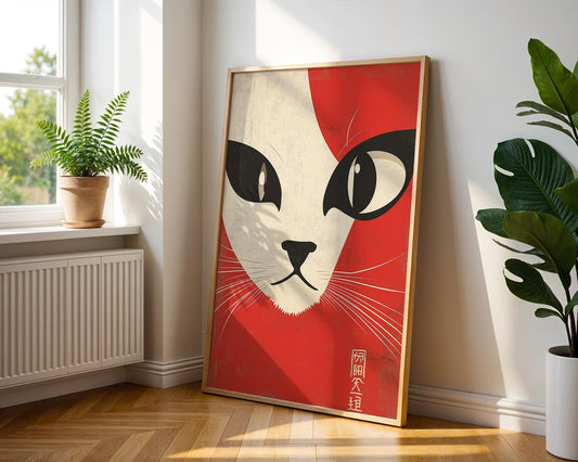 Japanese Wall Art | Japanese Cat Art Print