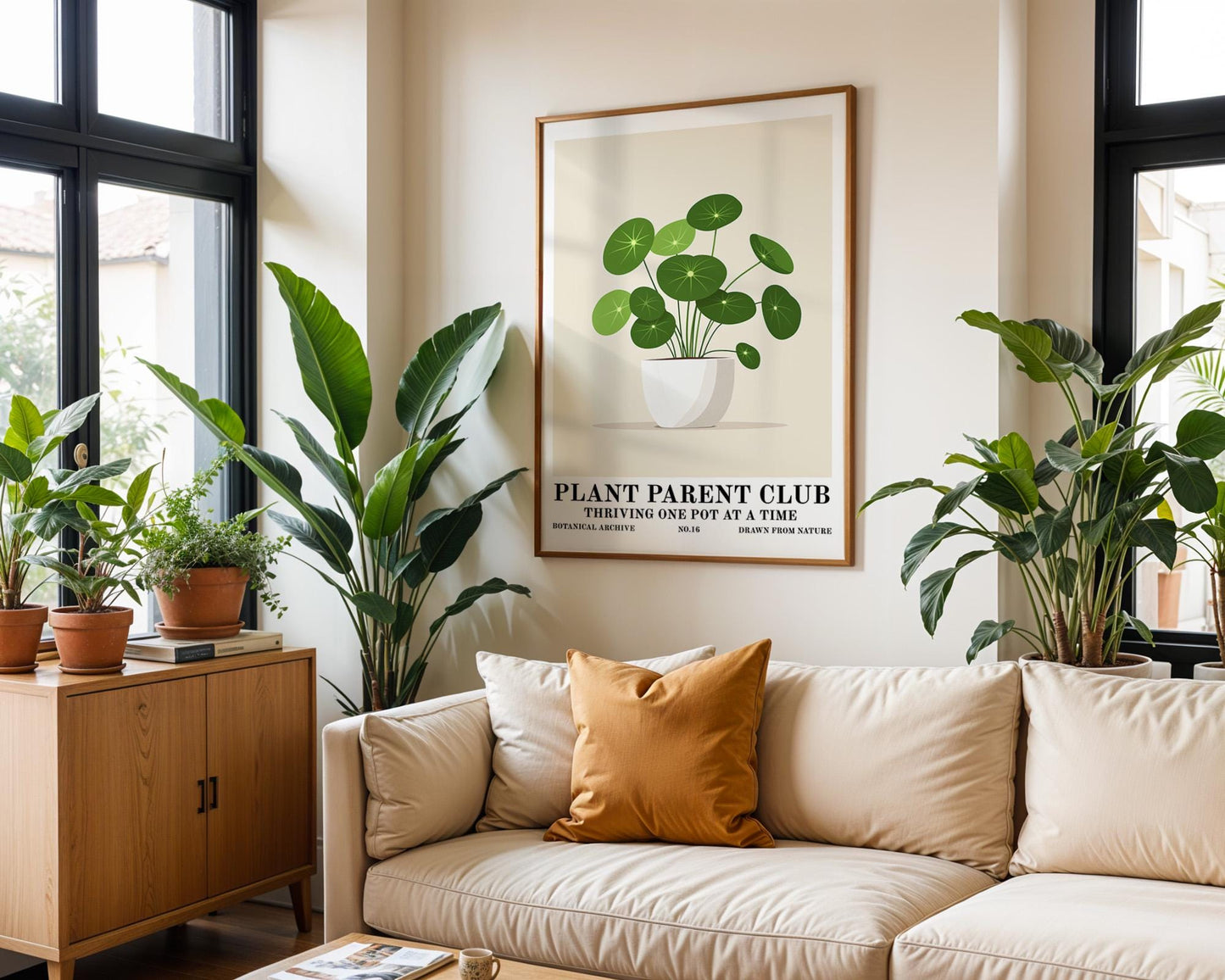 Flower Wall Decor | Pilea Peperomioides Plant Print