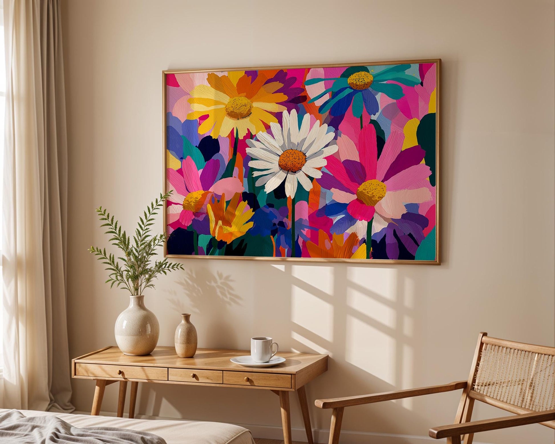 Maximalist Daisy Wall Art | Colorful Floral Print