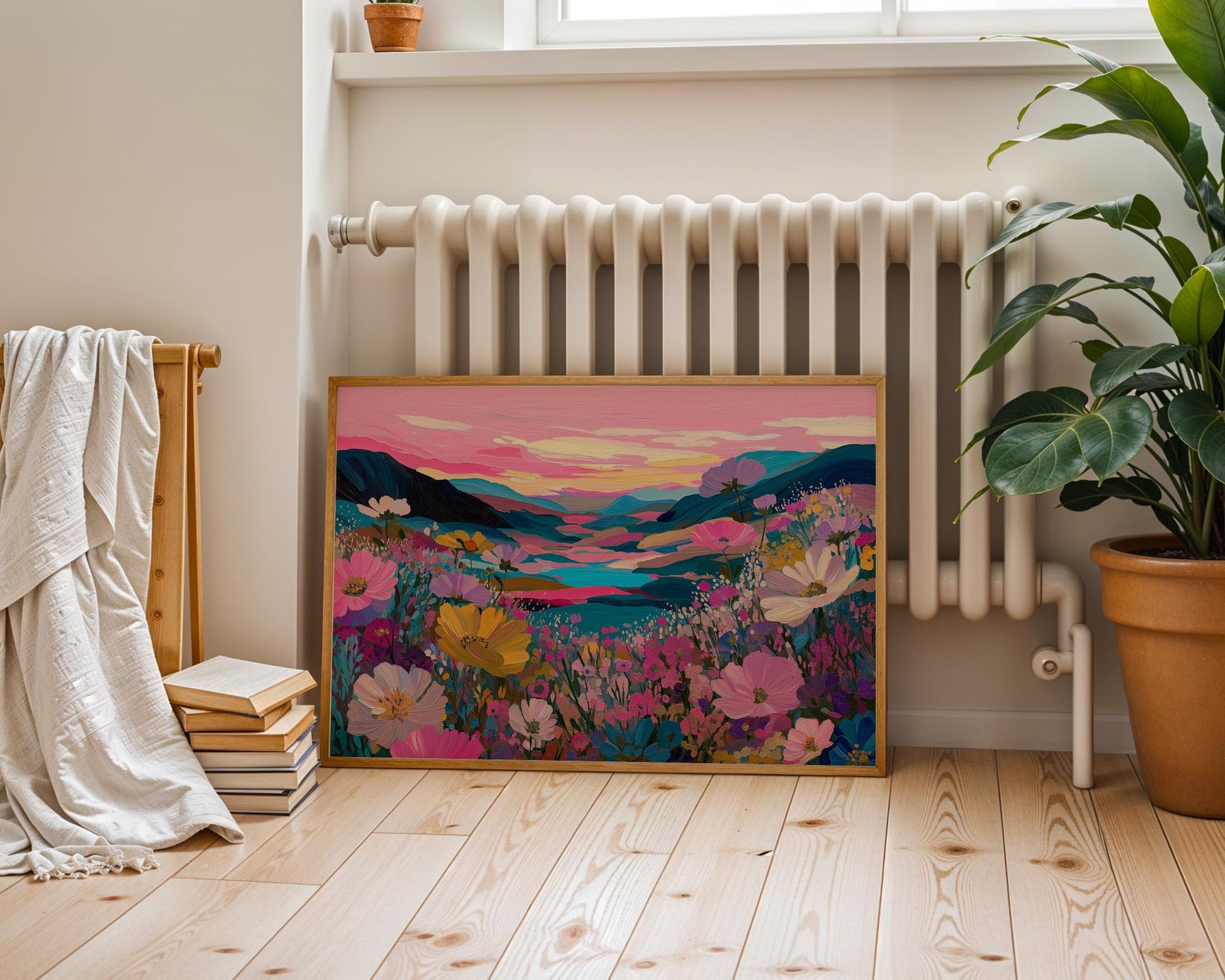 Dopamine Decor | Bold Pink Botanical Floral Abstract Print