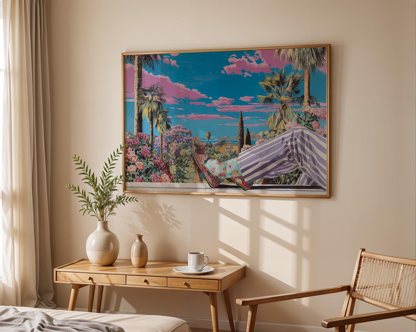 Bathroom Wall Art | Tropical Floral Abstract Boho Art