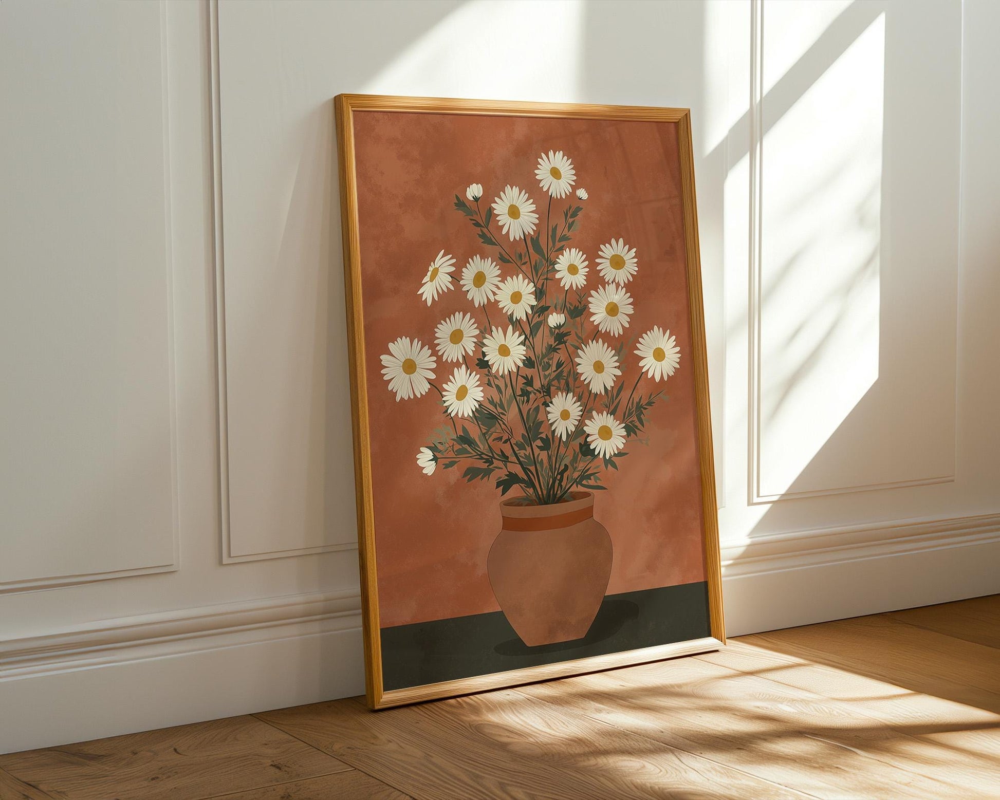 Flower Wall Decor | Daisy Flower Pot Poster