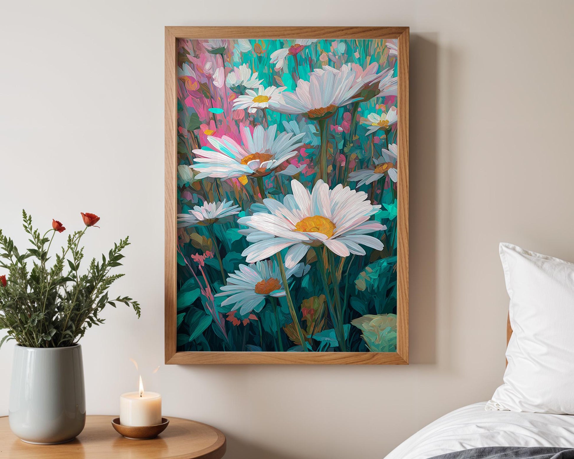 Dopamine Decor | Retro Floral Daisy Field Print