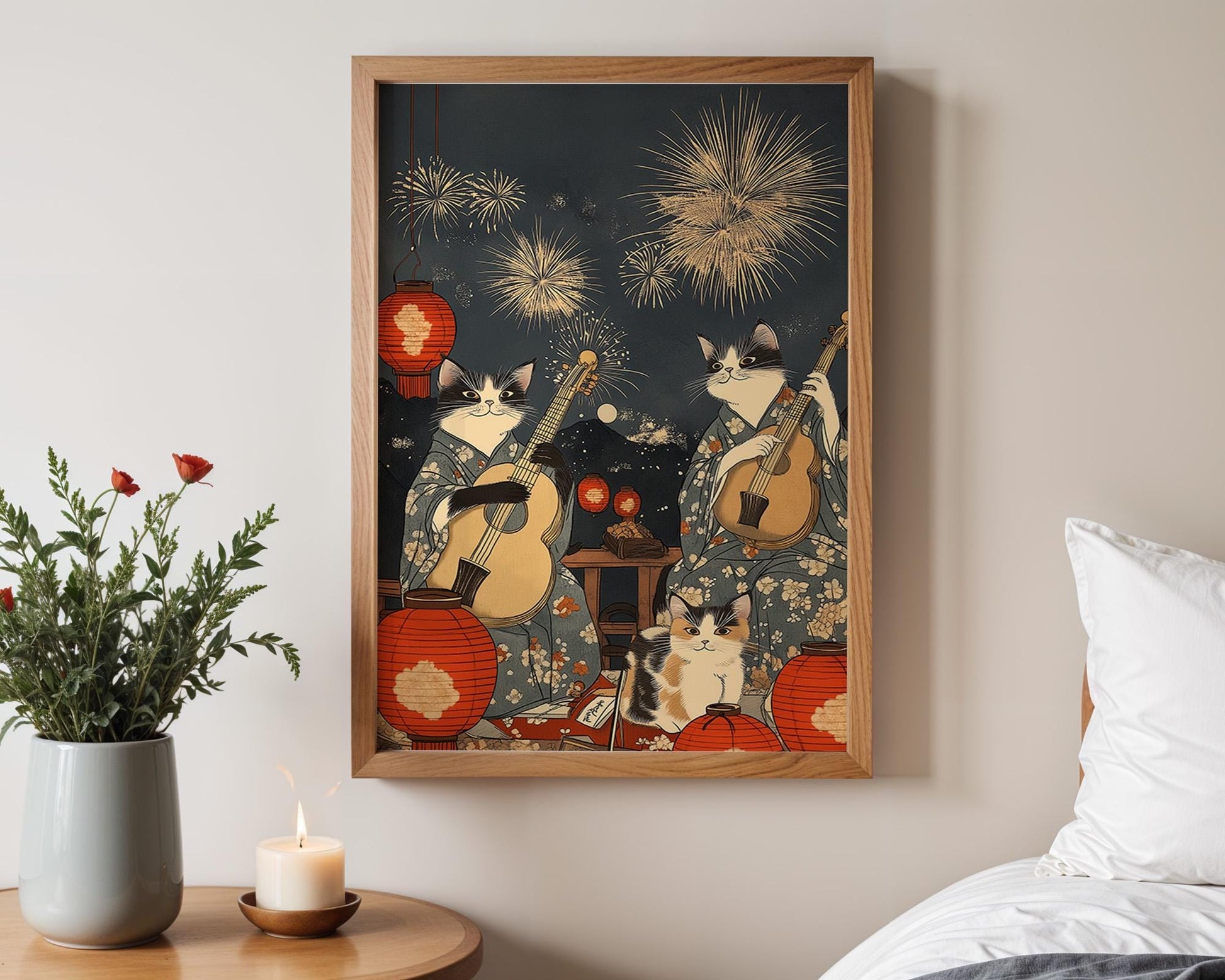 Japanese Wall Art | Japanese Cat Wall Art