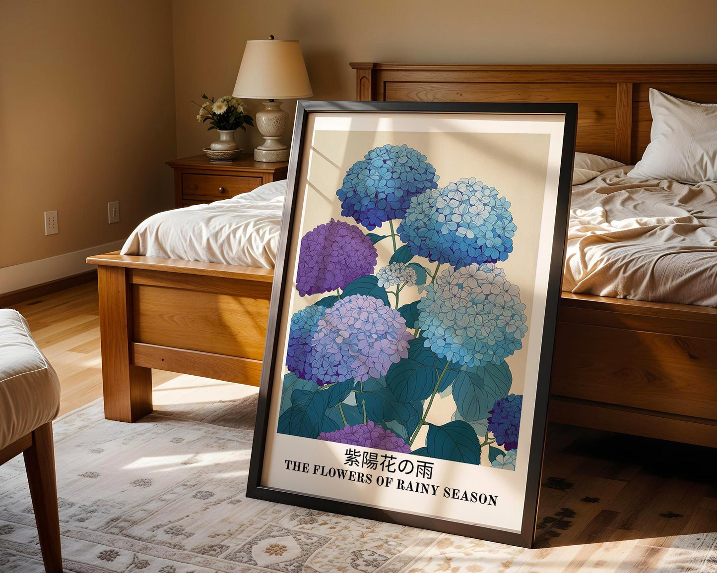Japanese Wall Art | Japanese Hydrangea Art Print