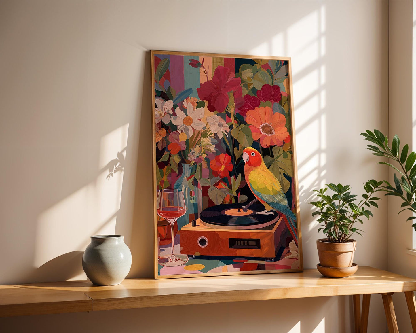 Dopamine Decor | Colourful Parrot Wall Art