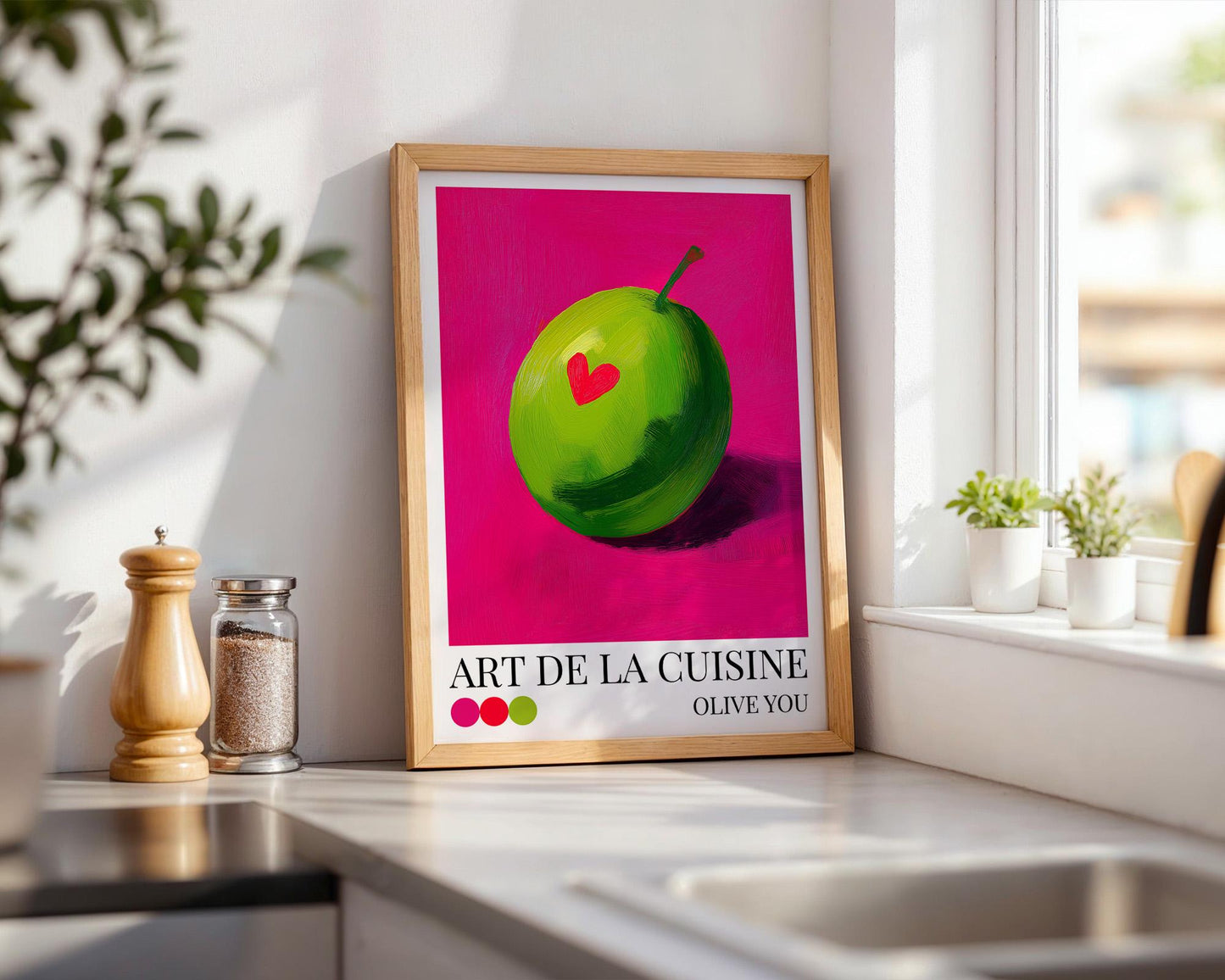 Kitchen Wall Art | Colorful Olive Print