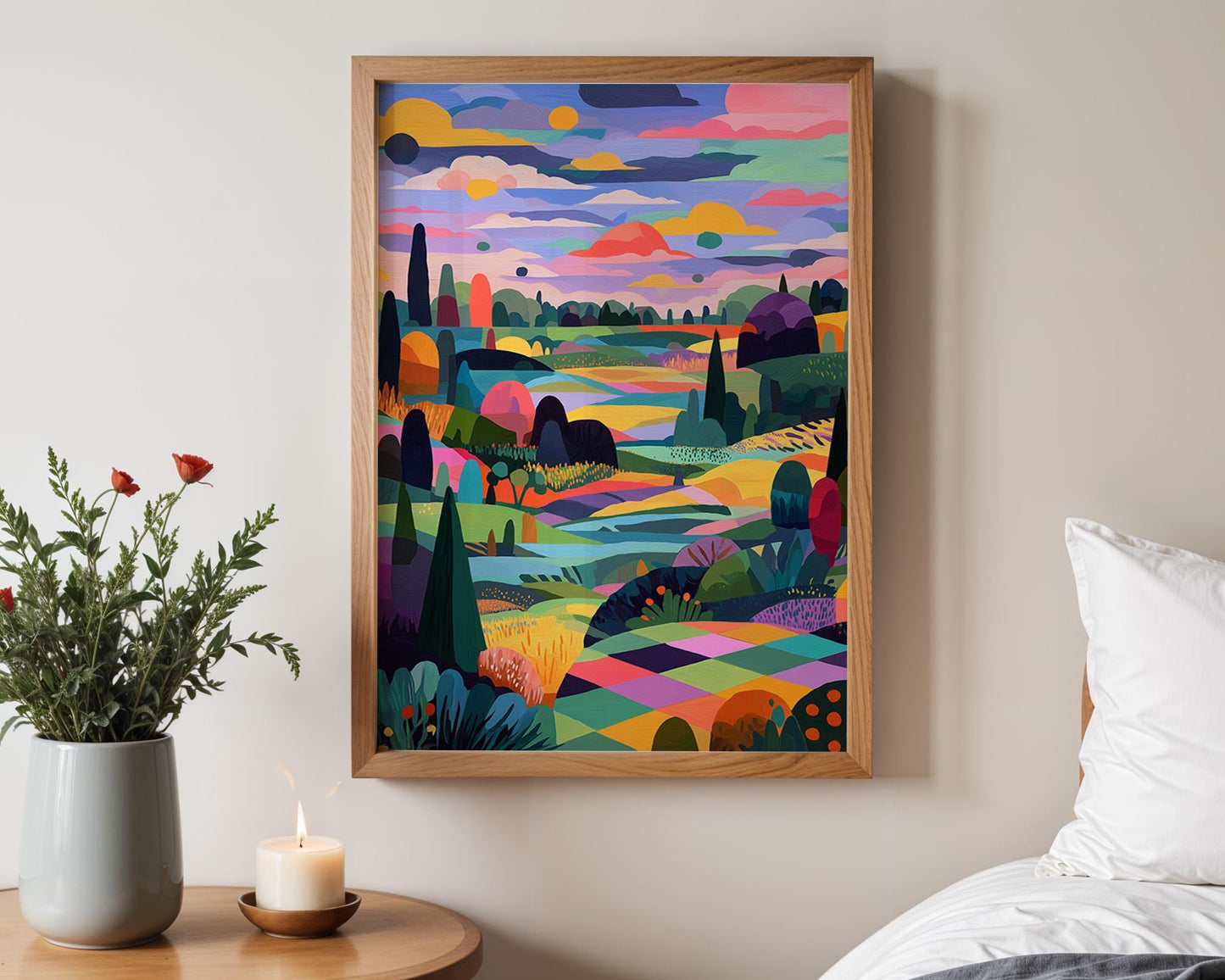 Maximalist Floral Wall Art | Abstract Geometric Print