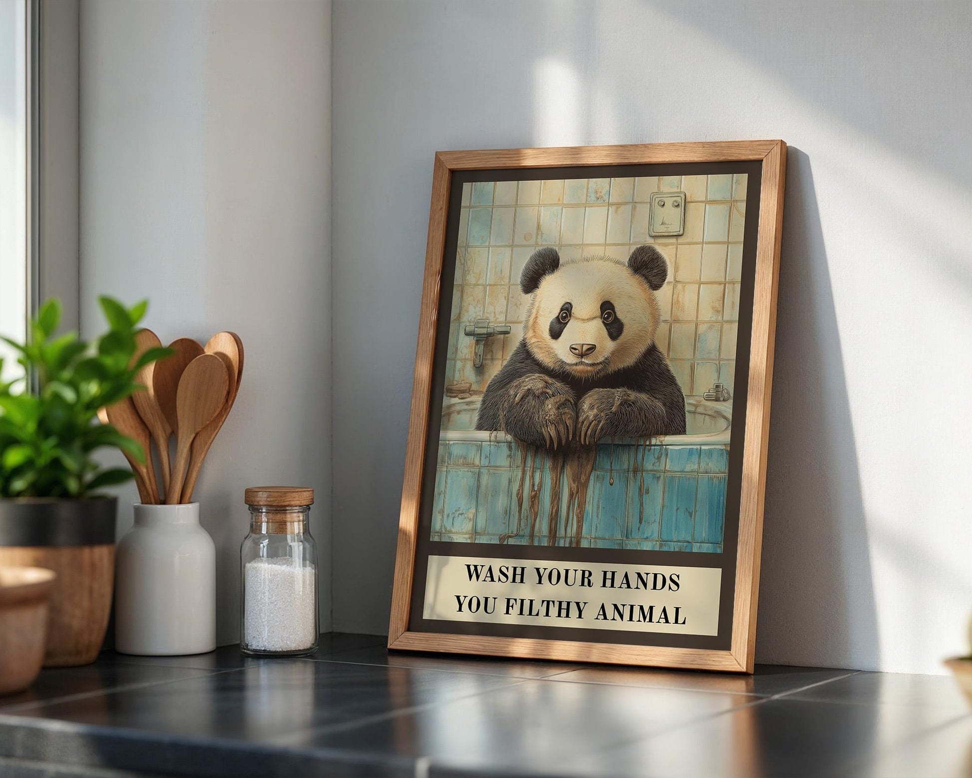 Bathroom Wall Art | Funny Panda Bathroom Poster
