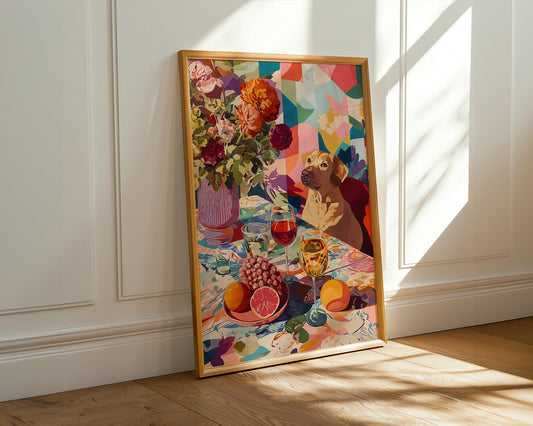 Dopamine Decor | Abstract Floral Dog Poster