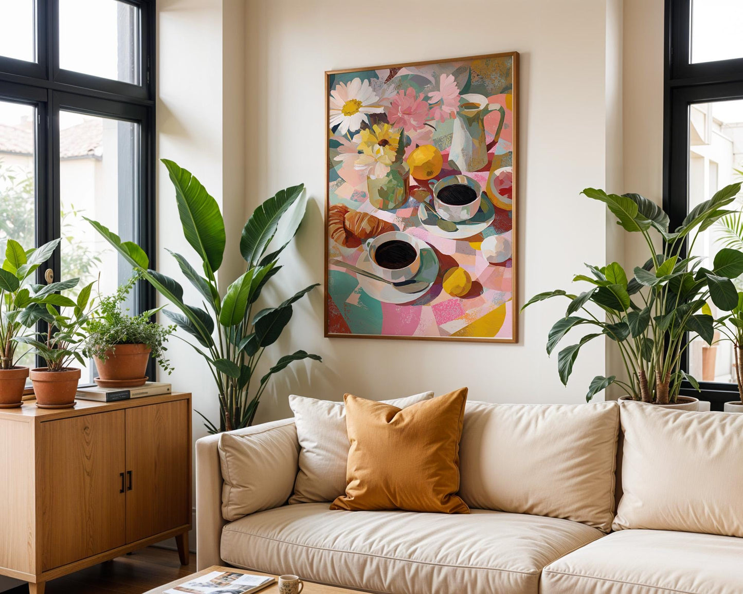 Kitchen Wall Art | Colourful Abstract Floral Print