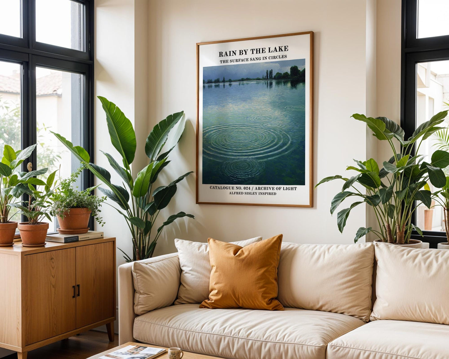 Gallery Wall Art | Alfred Sisley Inspired Rain Over Lake Poster