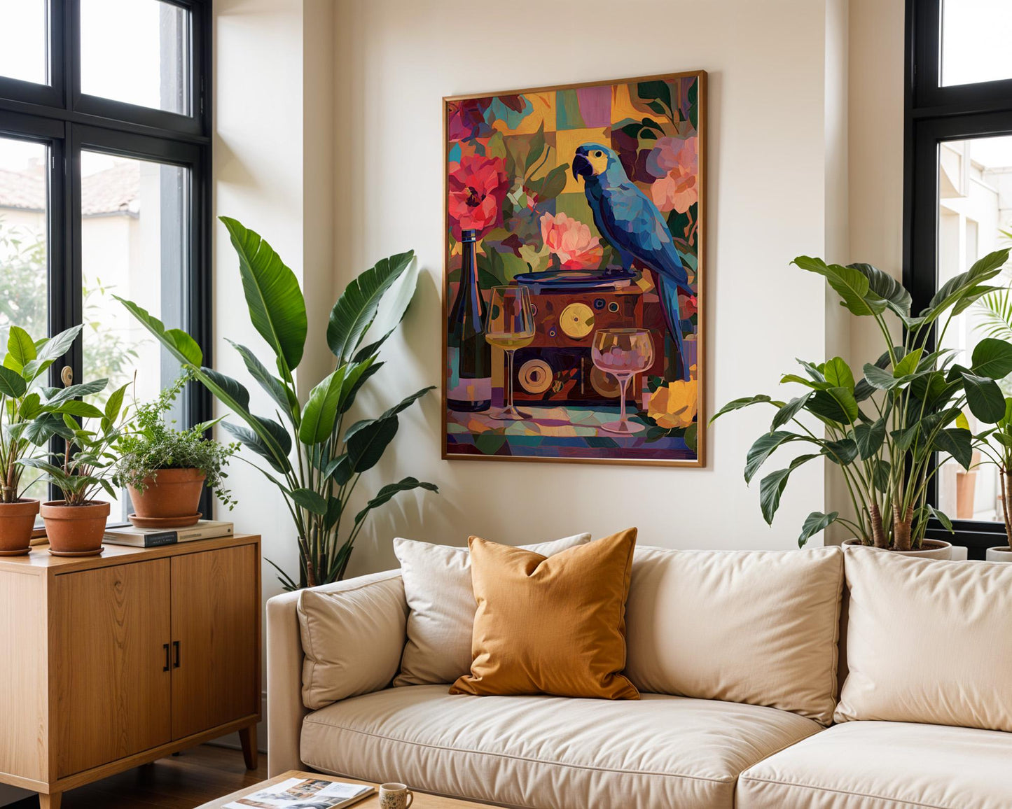 Dopamine Decor | Colourful Parrot Wall Art