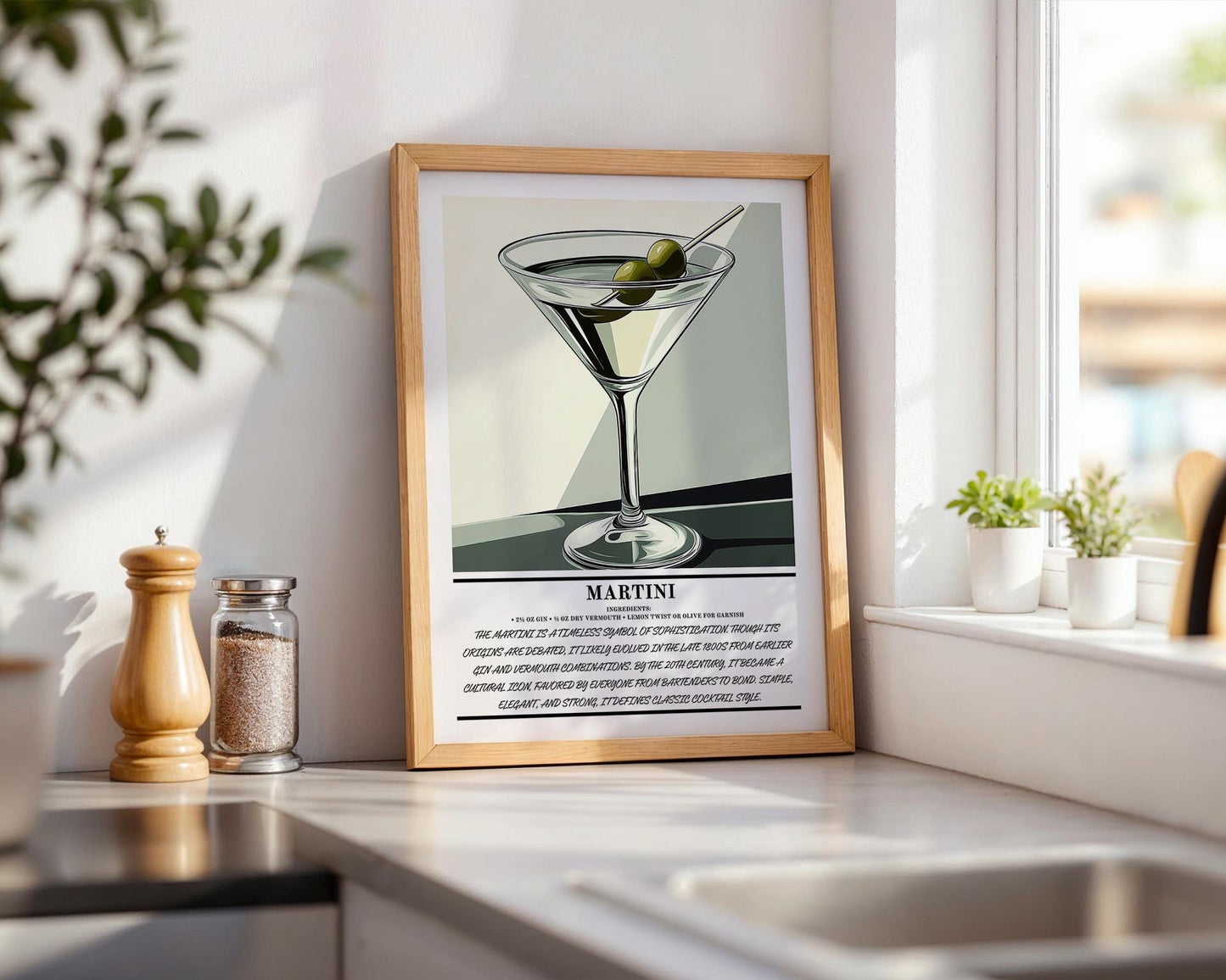 Kitchen Wall Art | Martini Cocktail Wall Art