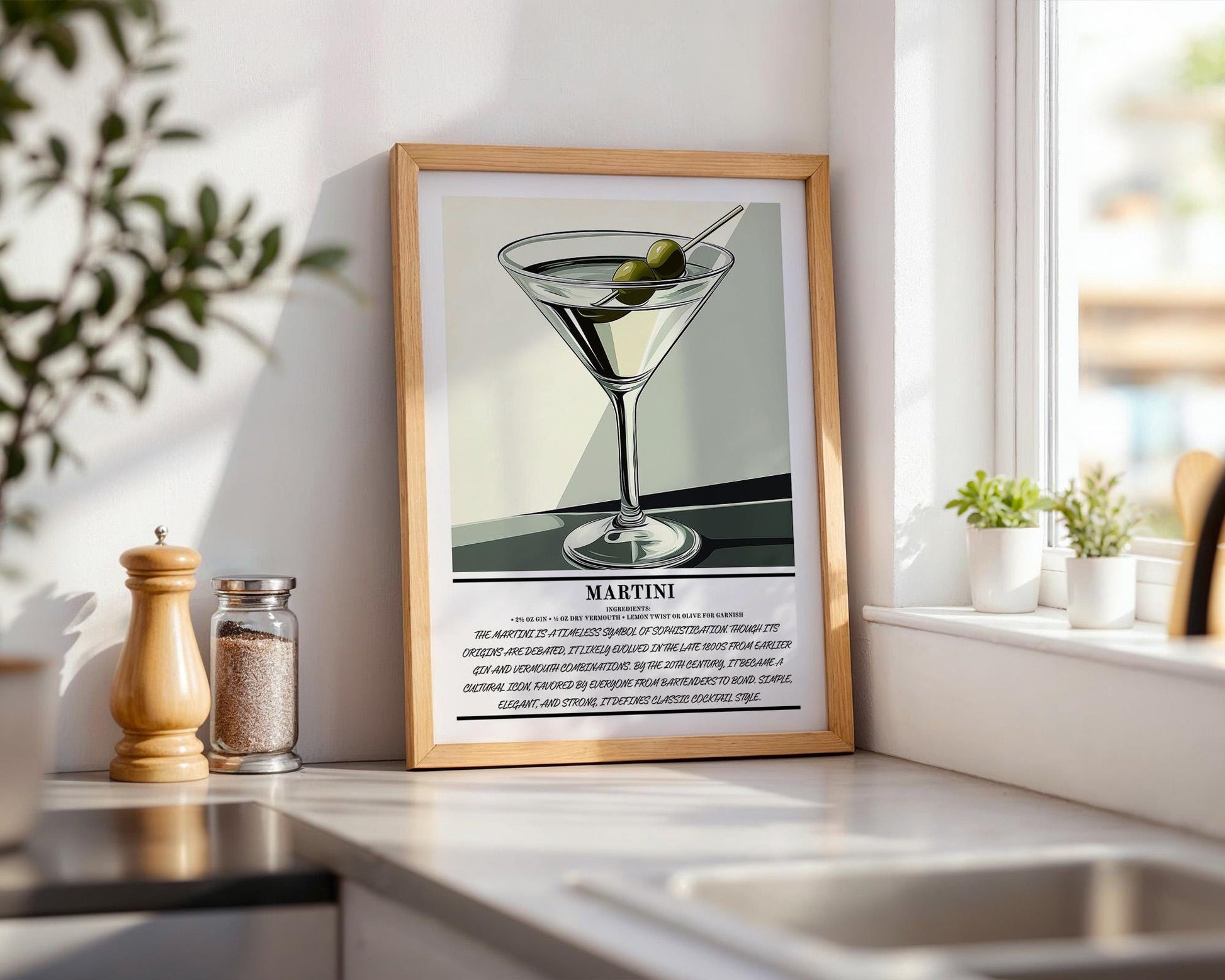 Kitchen Wall Art | Martini Cocktail Wall Art