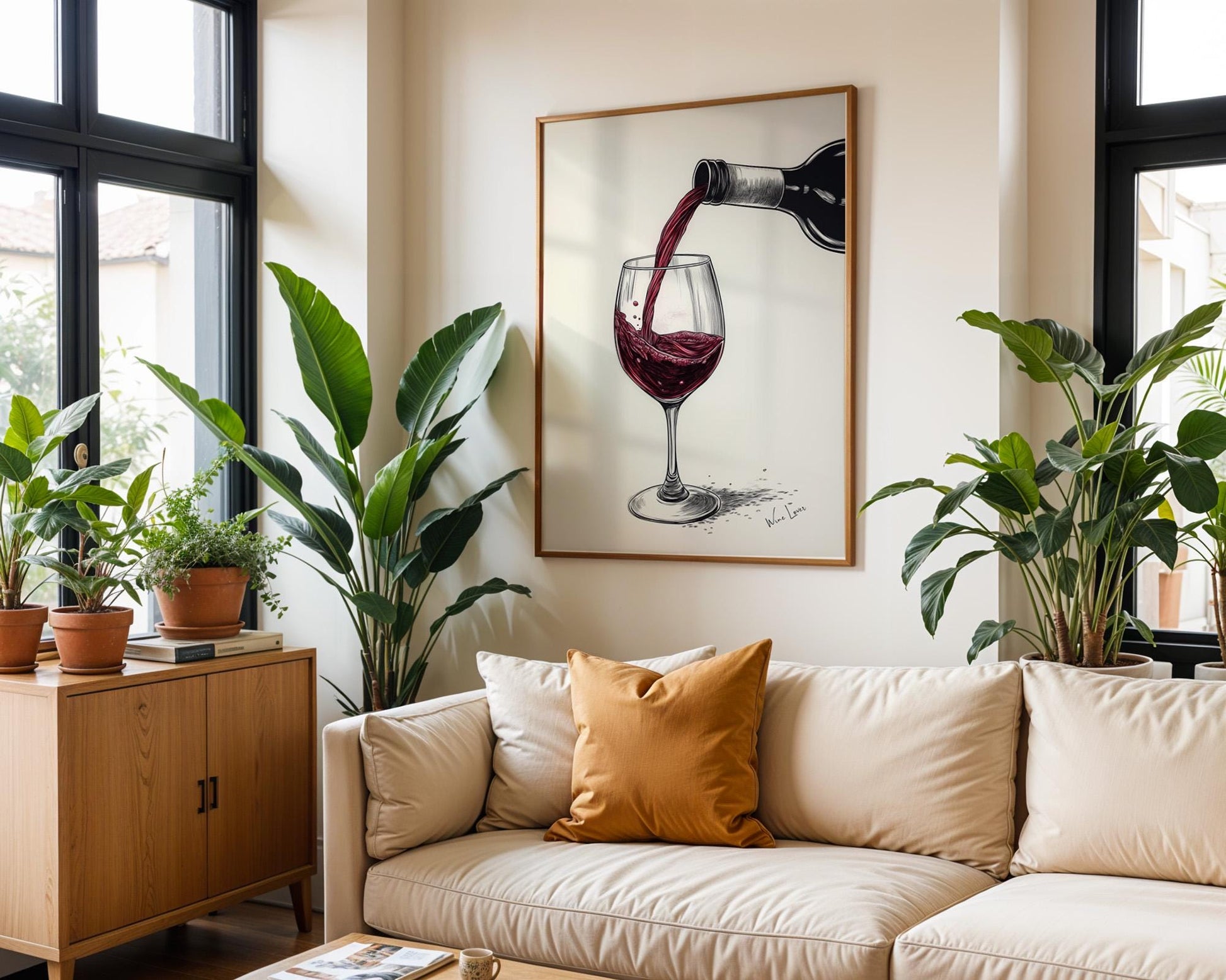 Kitchen Wall Art | Red Wine Wall Art