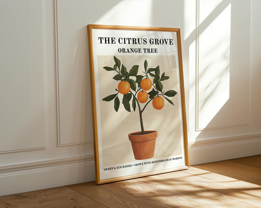 Kitchen Wall Art | Mediterranean Orange Fruit Poster