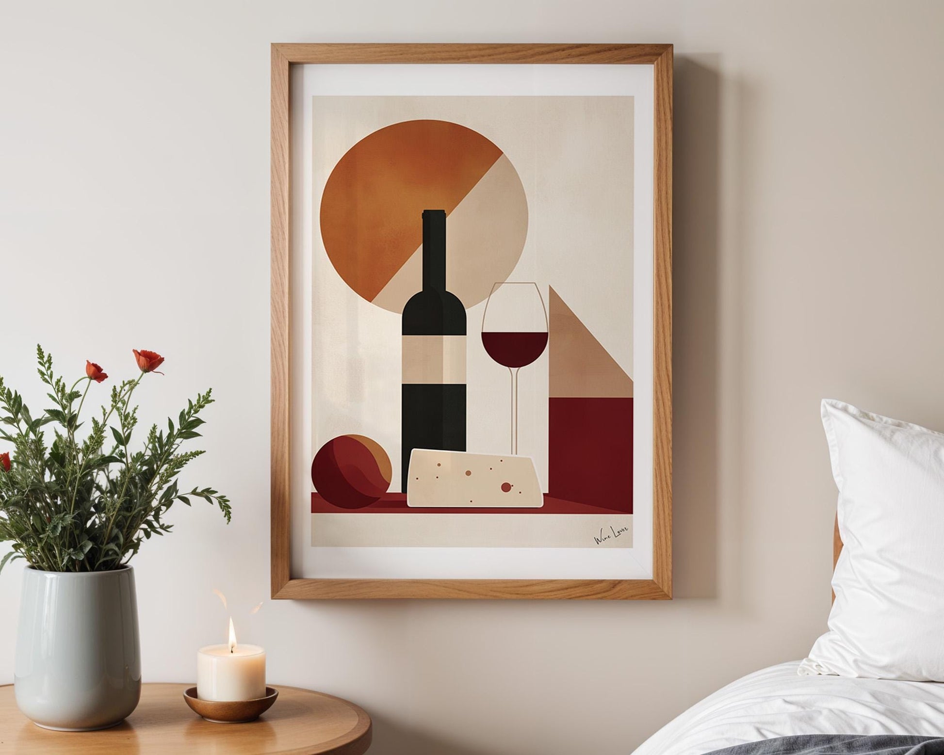 Kitchen Wall Art | Wine and Cheese Art