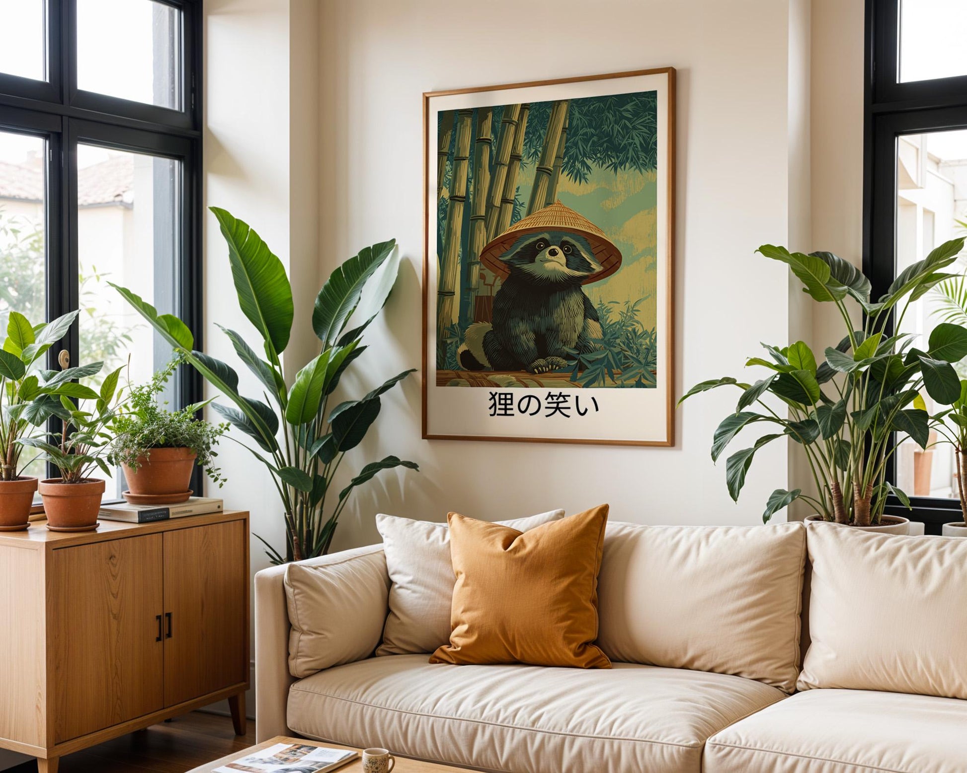 Japanese Wall Art | Japanese Raccoon Print