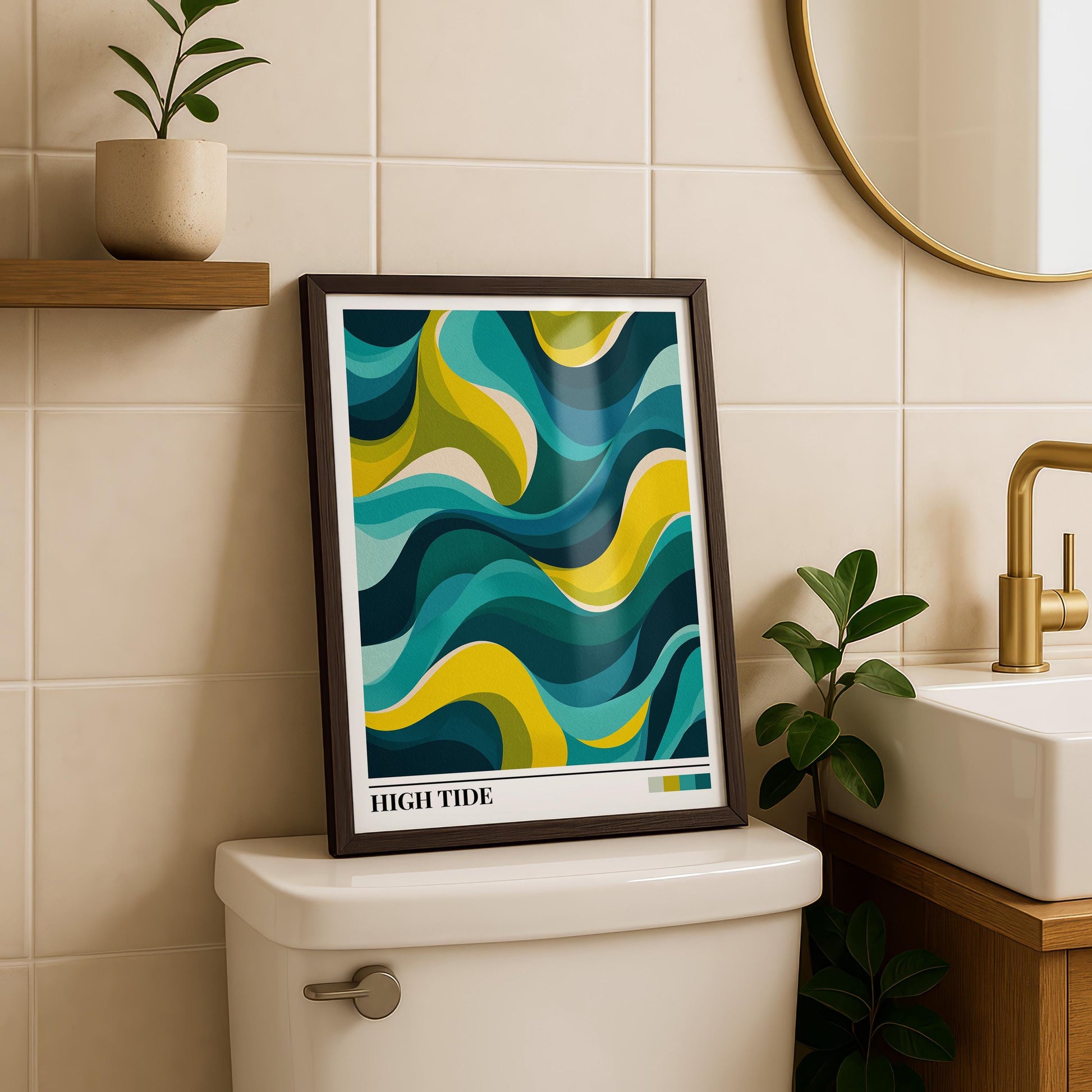 Bathroom Wall Art | Abstract Sea Wall Art