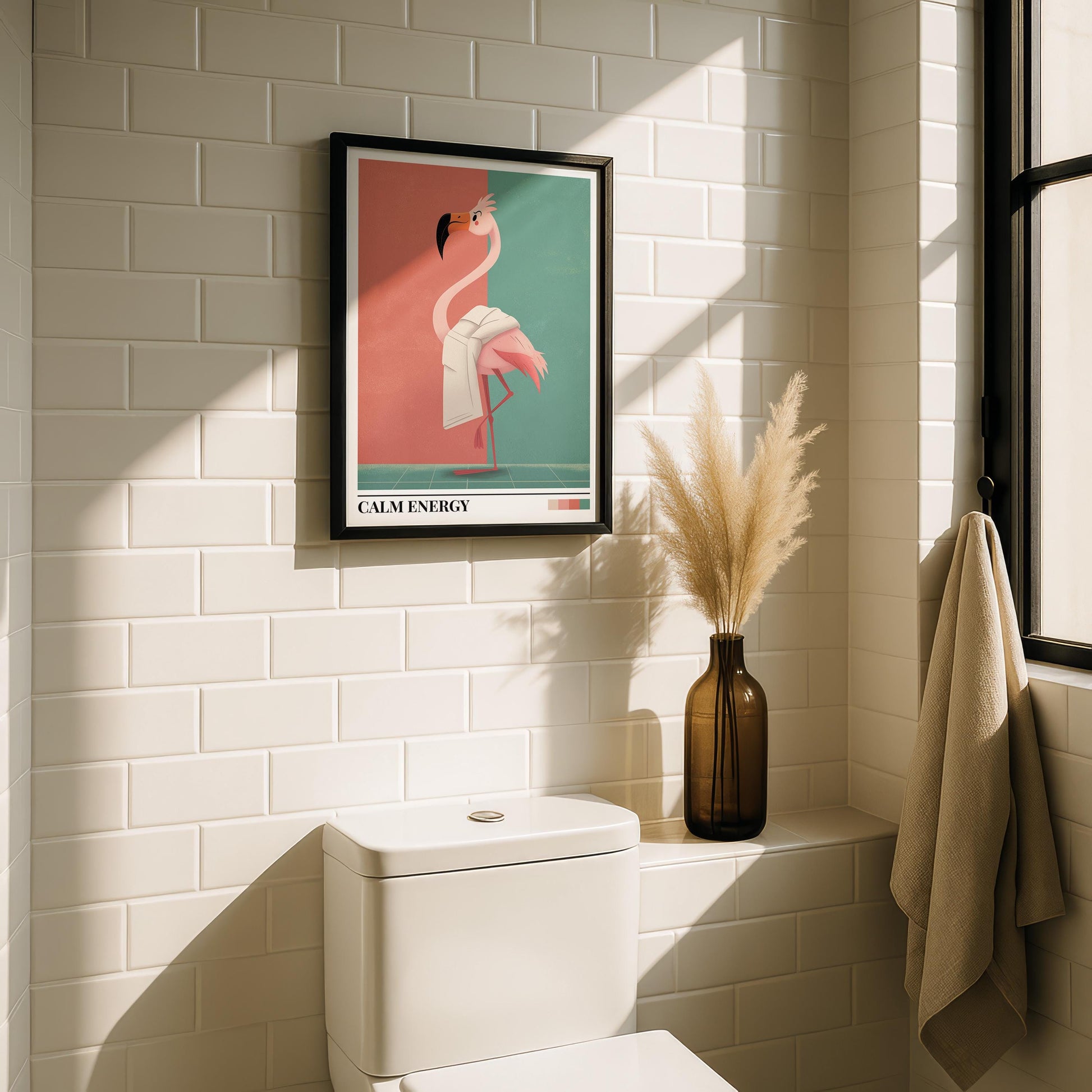 Bathroom Wall Art | Flamingo Bathroom Wall Art