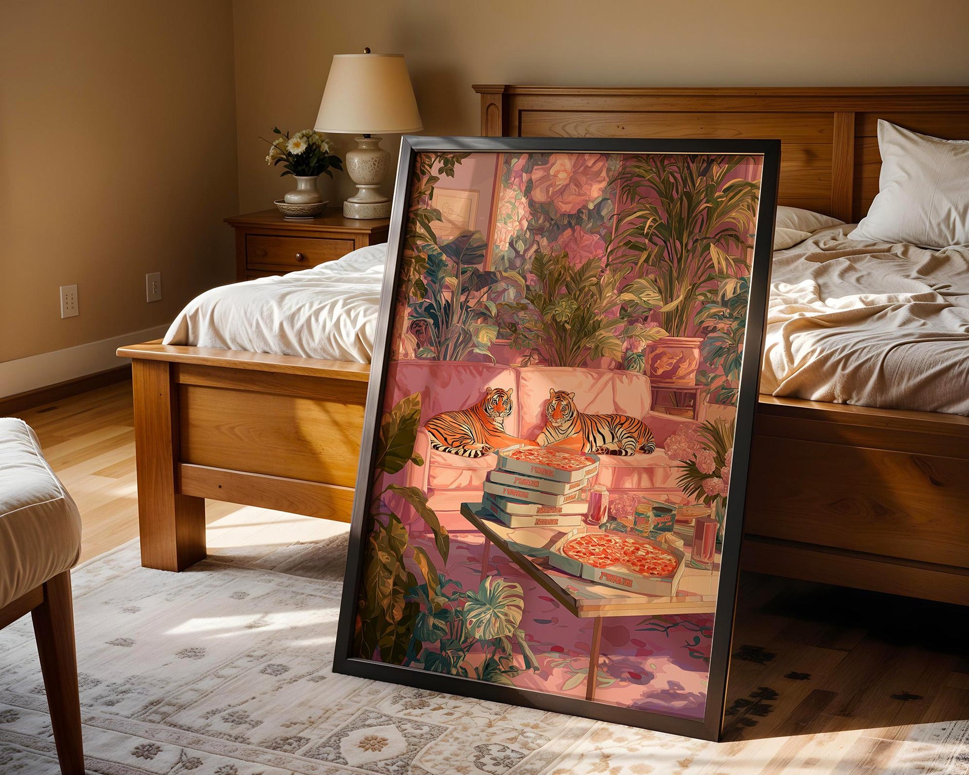 Maximalist Wall Decor | Retro Flower Abstract Floral Wall Art