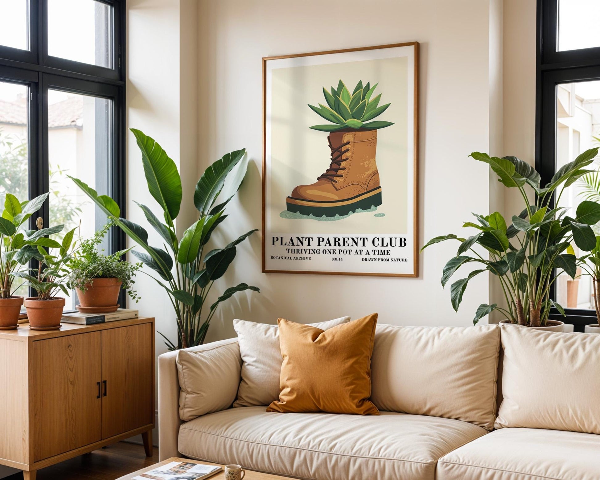 Flower Wall Decor | Retro Houseplant Poster