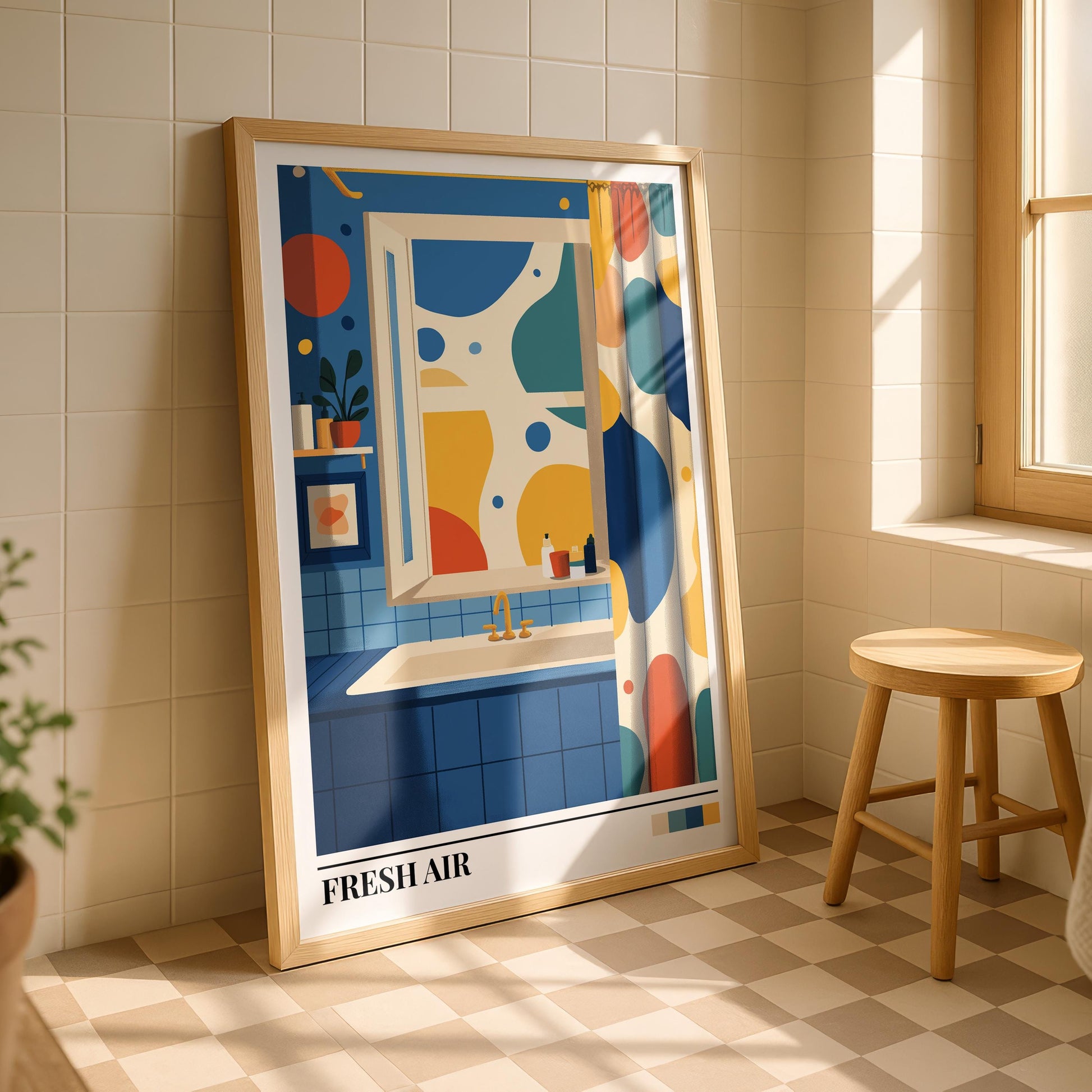 Bathroom Wall Art | Modern Abstract Bathroom Art