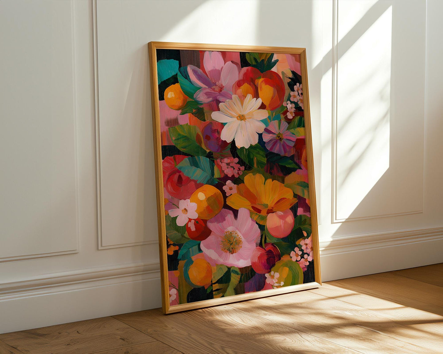 Maximalist Abstract Wall Art | Vibrant Floral Print