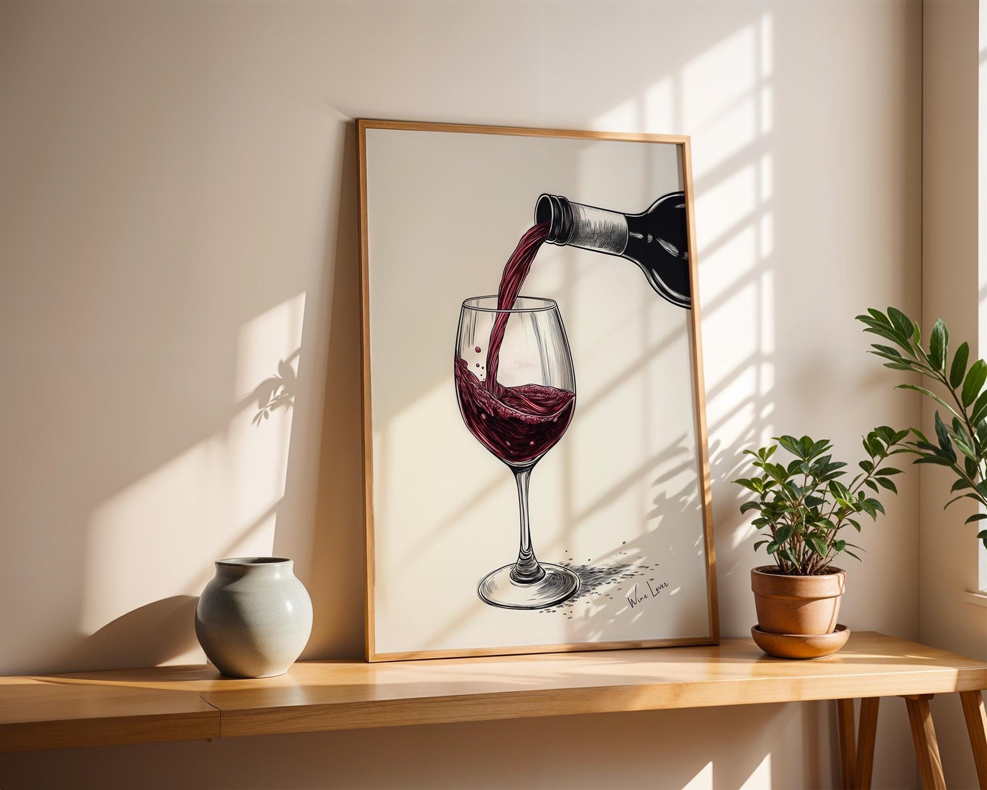 Kitchen Wall Art | Red Wine Wall Art