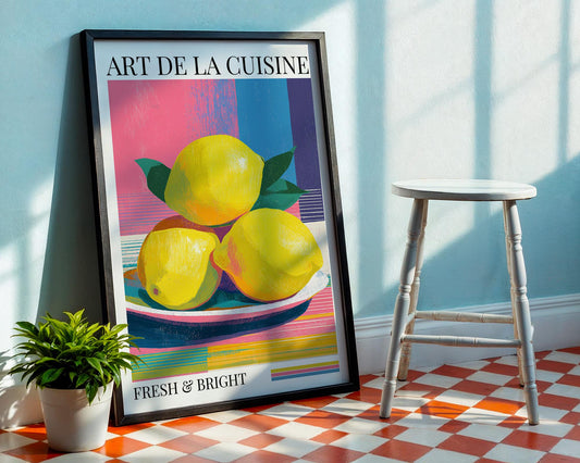 Kitchen Wall Art | Bold Lemon Fruit Artwork Print