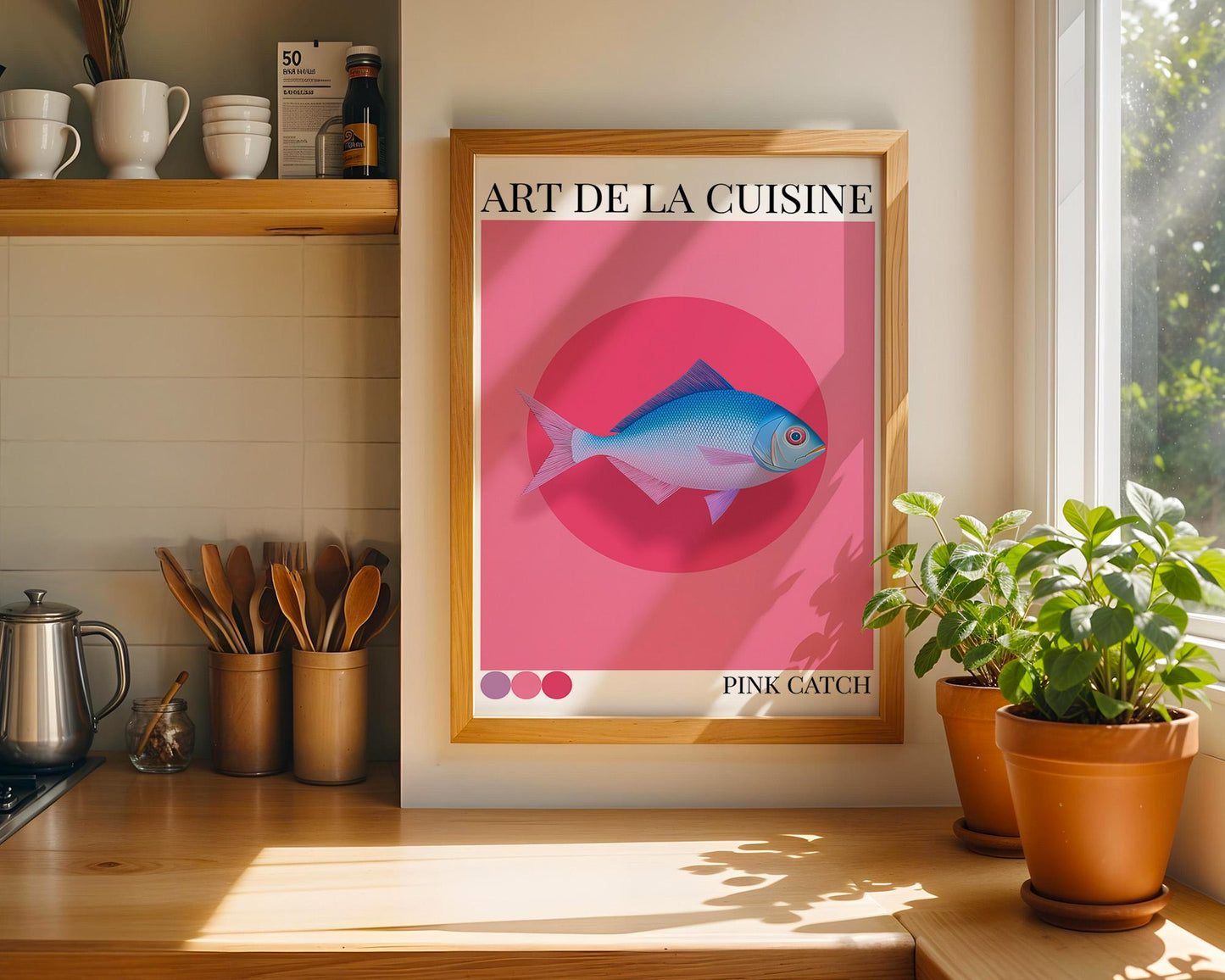 Kitchen Wall Art | Pink Fish Poster