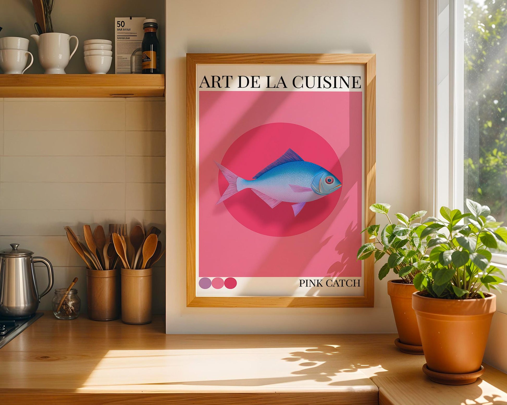 Kitchen Wall Art | Pink Fish Poster
