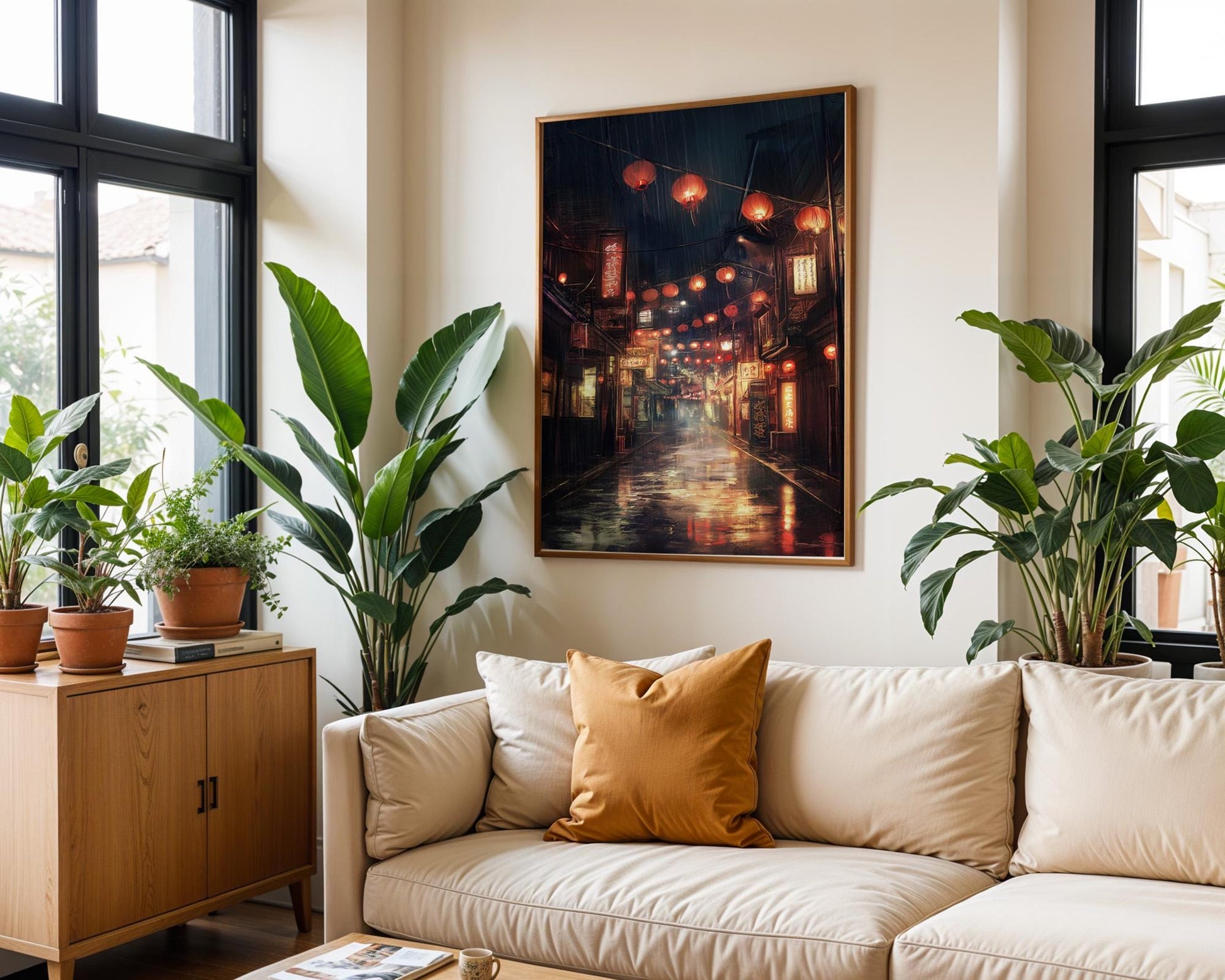 Japanese Wall Art | Retro Anime Cityscape Art Print
