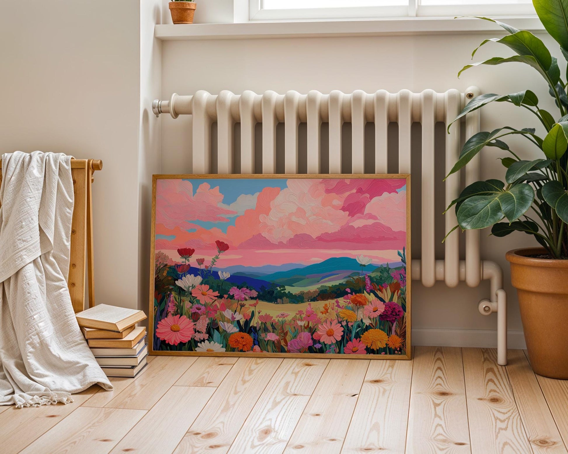 Kitchen Wall Art | Pink Maximalist Floral Print