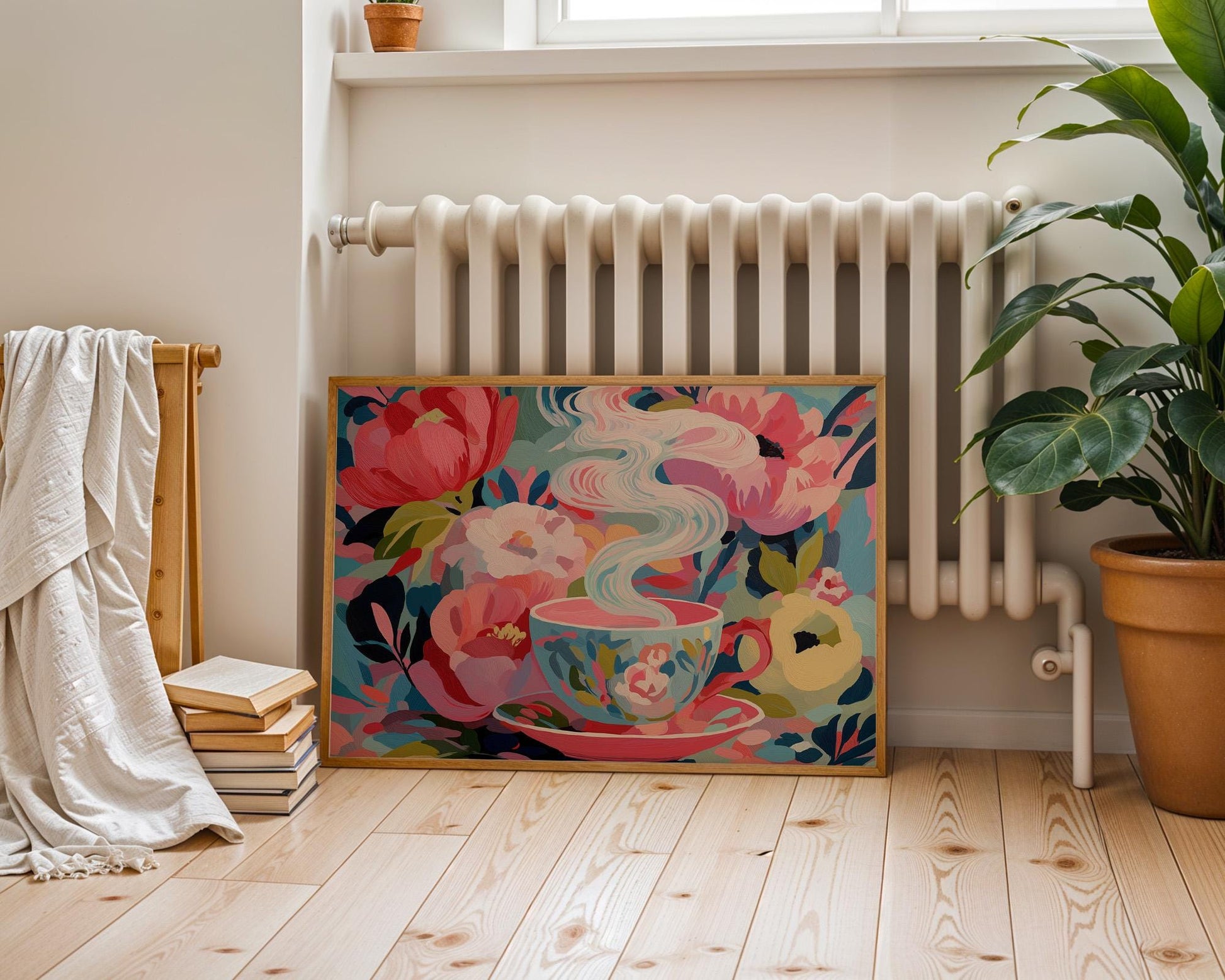 Kitchen Wall Art | Colorful Tea Cup Art