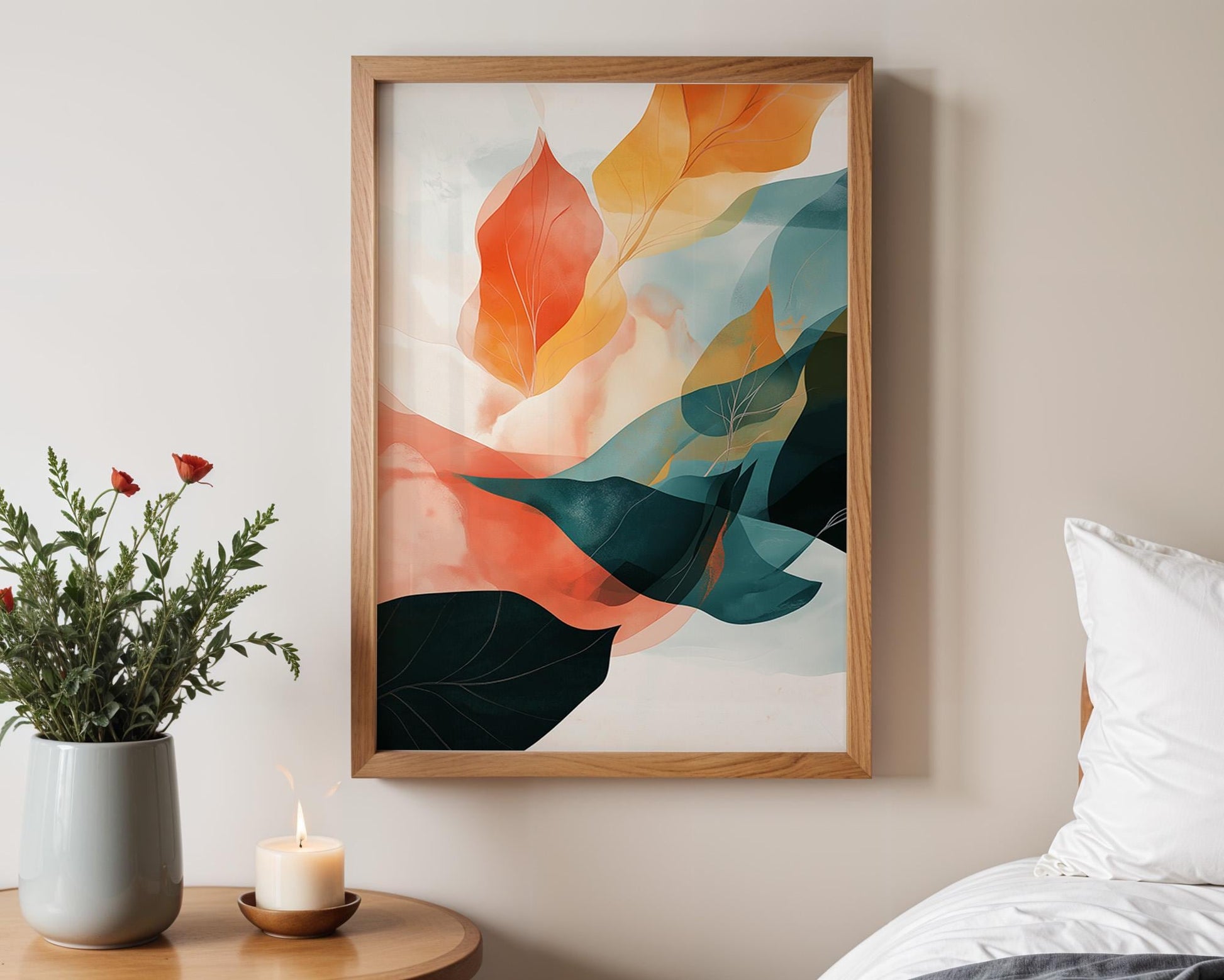 Gallery Wall Art | Abstract Leaf Decor