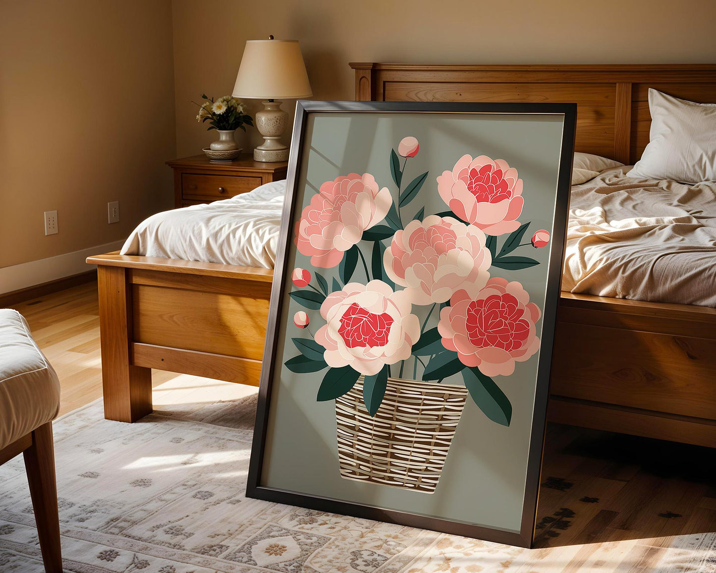 Flower Wall Decor | Pink Peony Wall Art