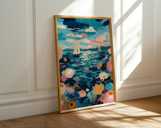 Dopamine Decor | Retro Abstract Ocean Art