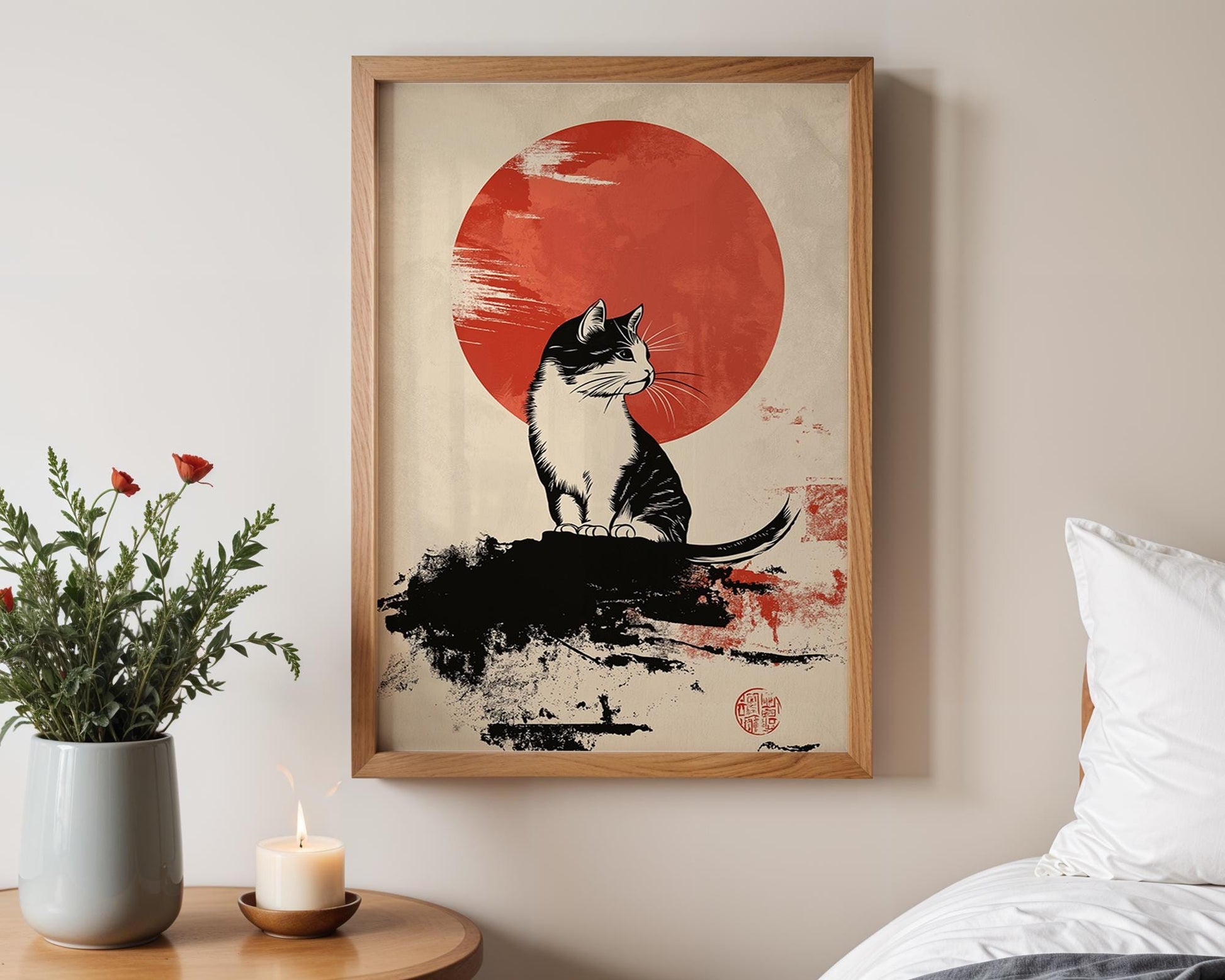 Japanese Wall Art | Japanese Cat Wall Art