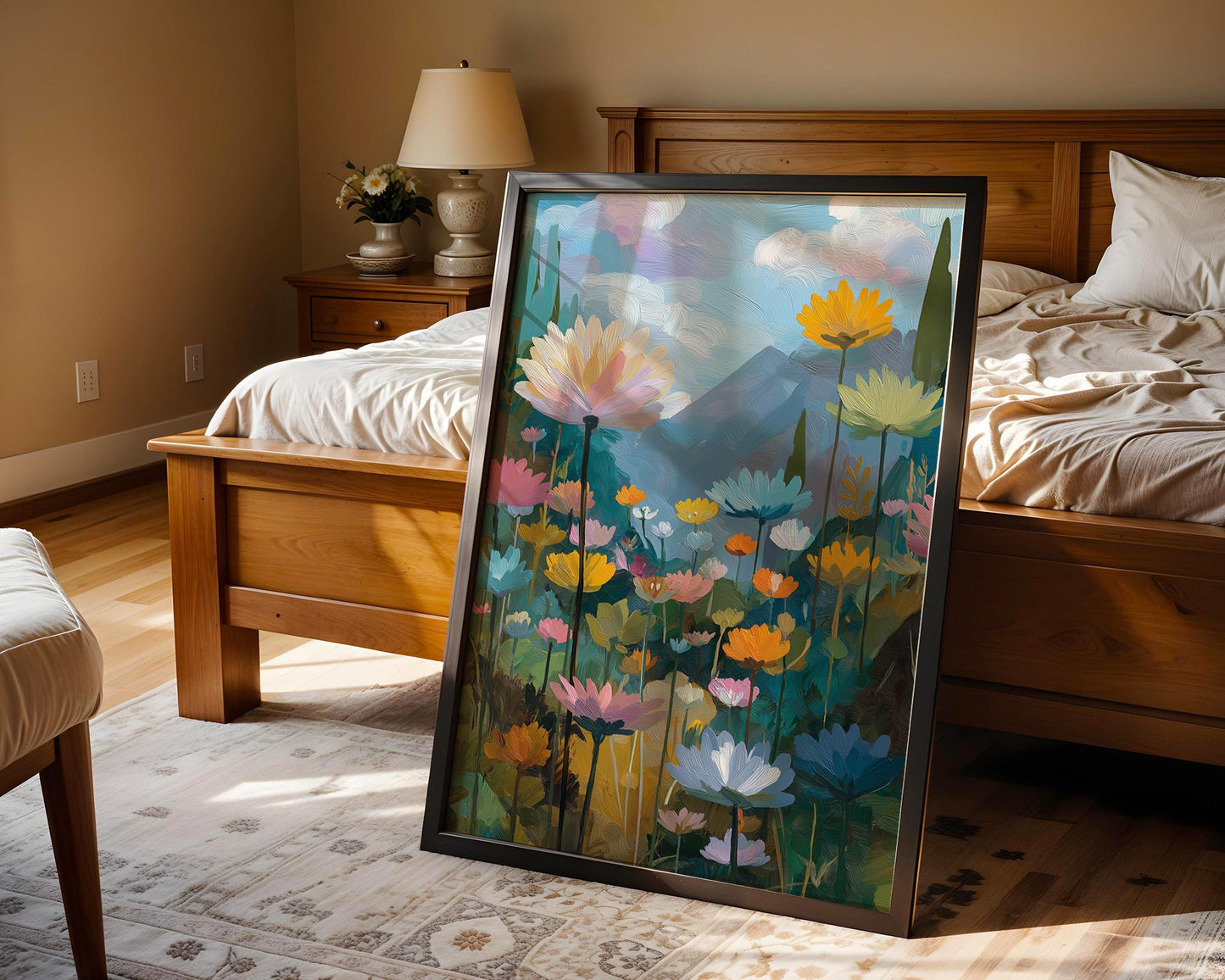 Maximalist Floral Wall Art | Abstract Boho Mountain Meadow Print