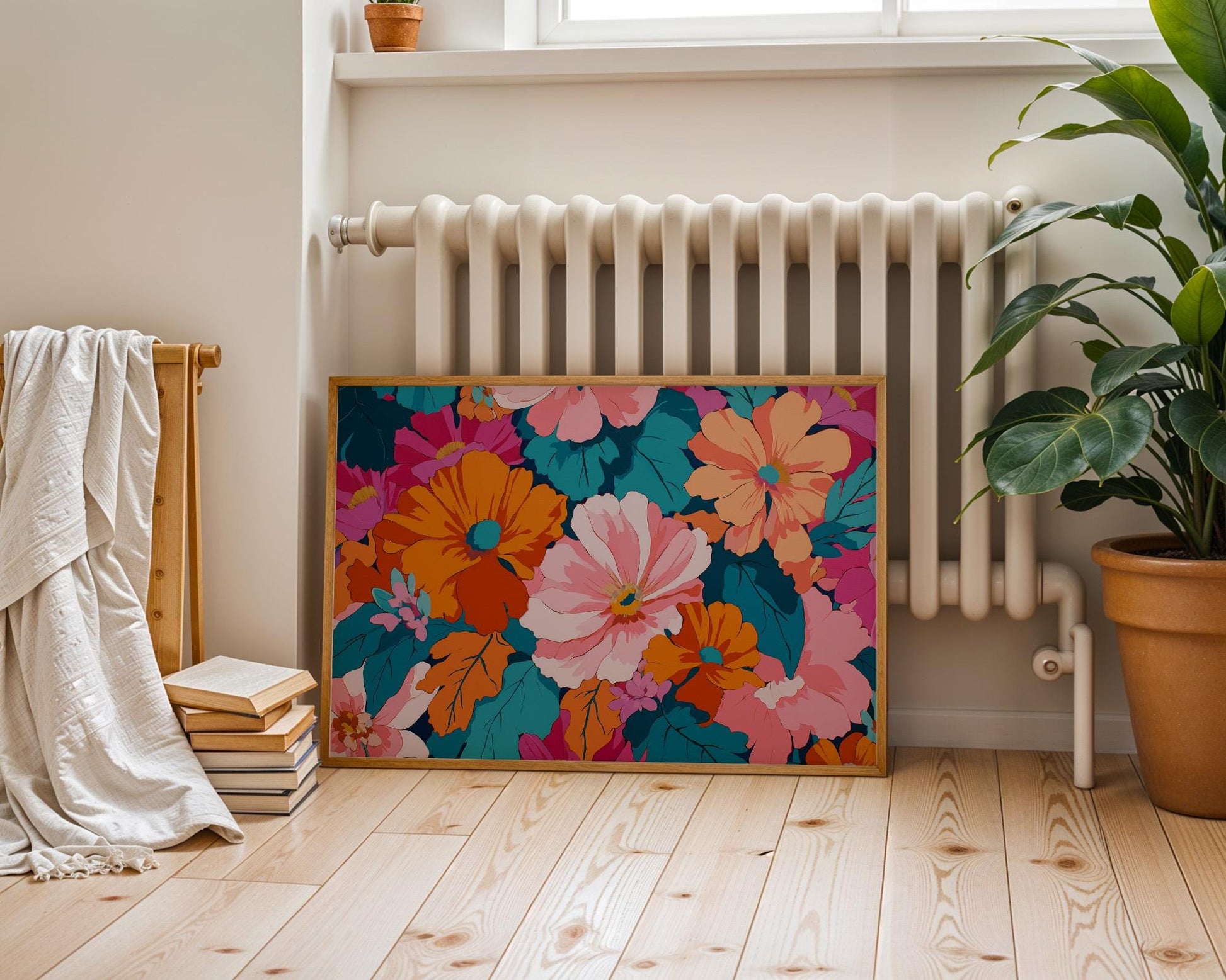 Bathroom Wall Art | Colorful Floral Abstract Botanical Prints