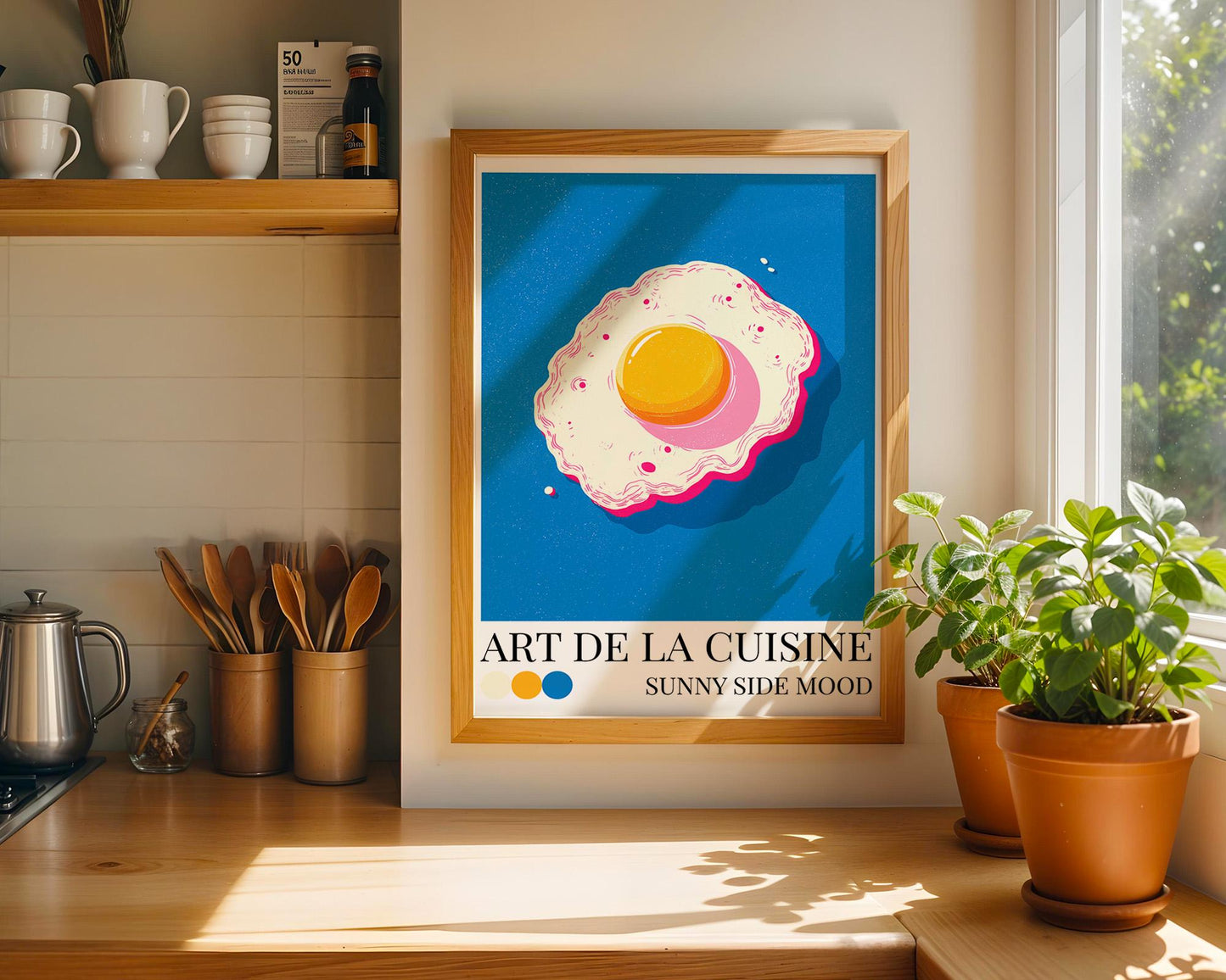 Kitchen Wall Art | Vibrant Fried Egg Print
