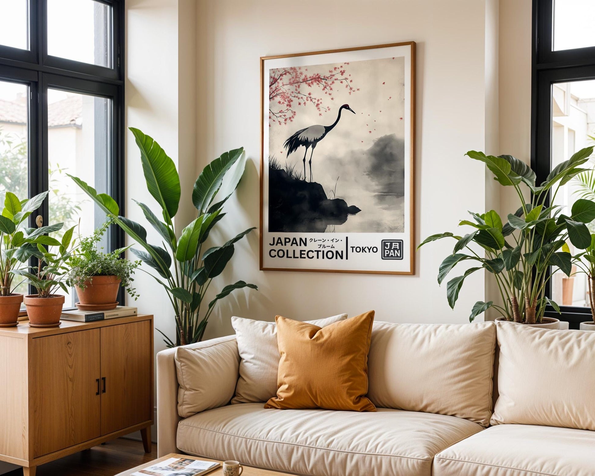Japanese Wall Art | Japanese Crane Art Print