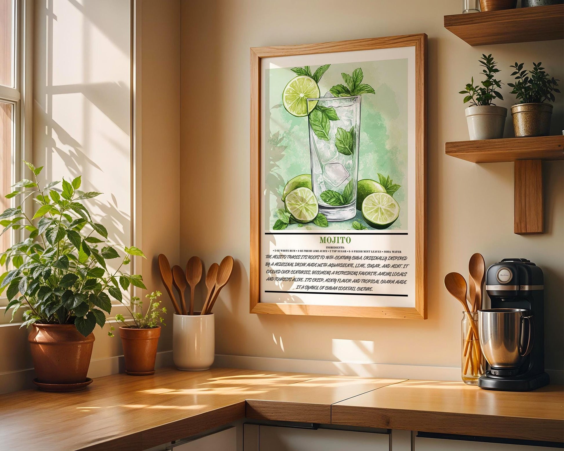 Kitchen Wall Art | Mojito Cocktail Art