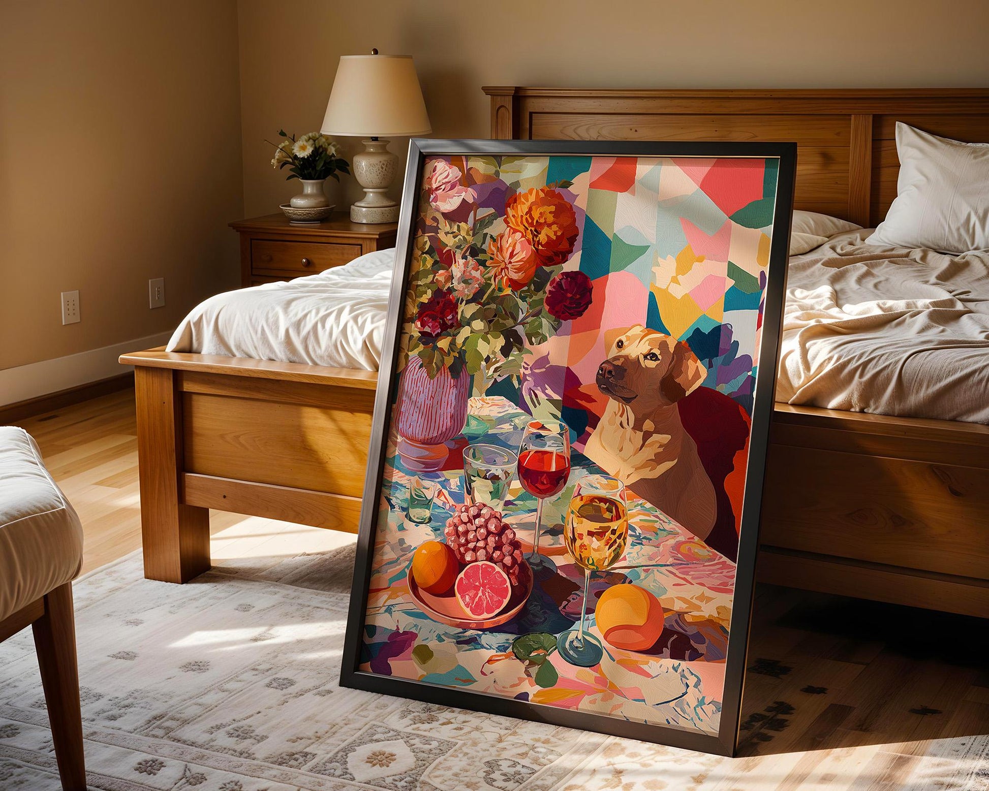 Dopamine Decor | Abstract Floral Dog Poster