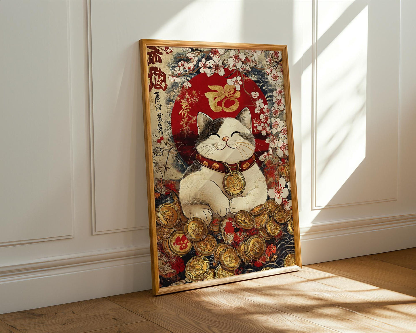 Japanese Wall Art | Lucky Cat Maneki Neko Wall Decor