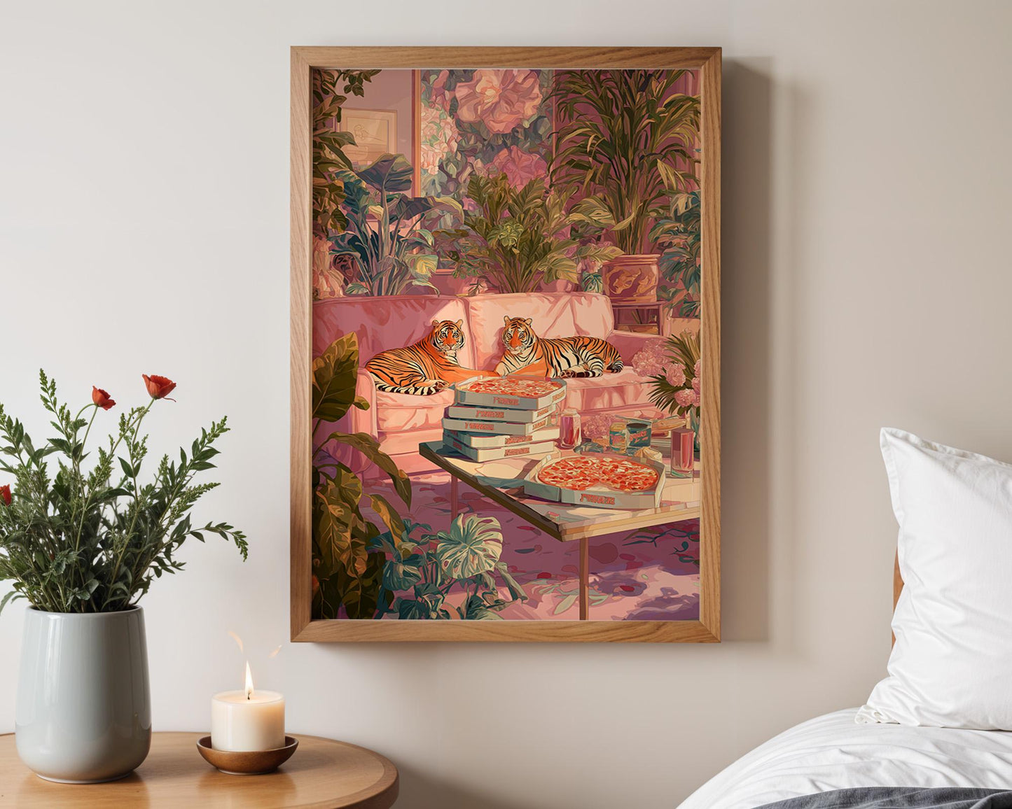 Maximalist Wall Decor | Retro Flower Abstract Floral Wall Art
