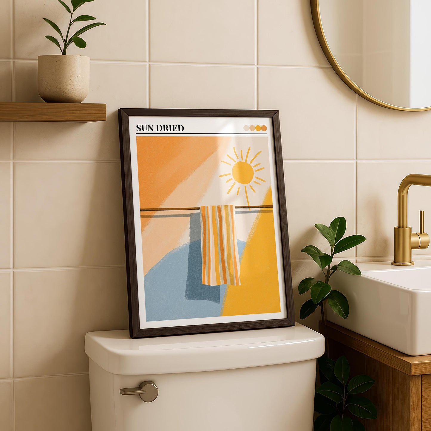 Bathroom Wall Art | Coastal Towel Art